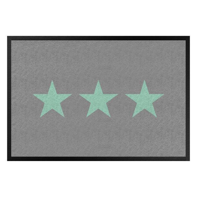 tapijt modern Three Stars Grey Mint