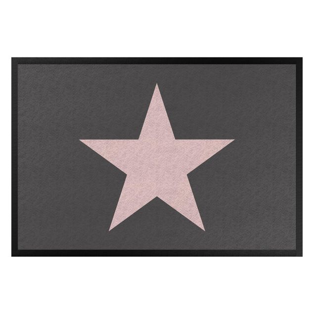 Vloerkleed modern Star In Anthracite Rosé