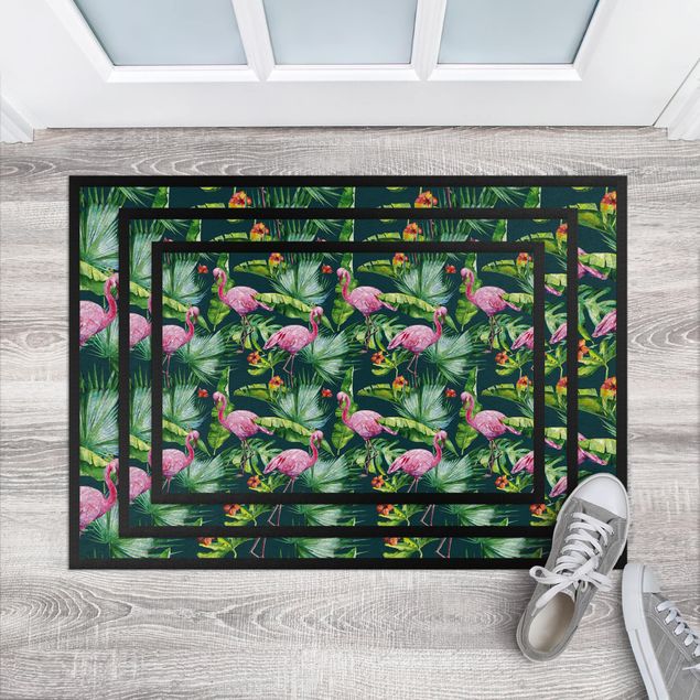 bloemen tapijt Tropical Flamingo pattern