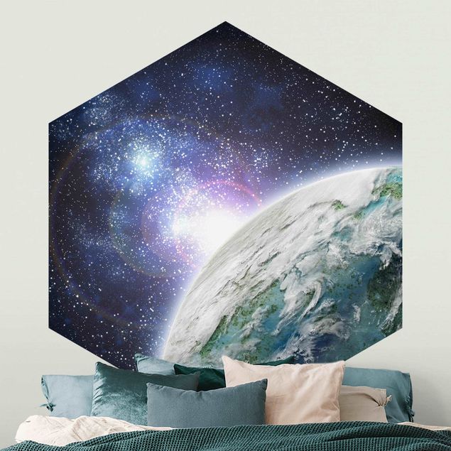 Hexagon Behang Galaxy Light