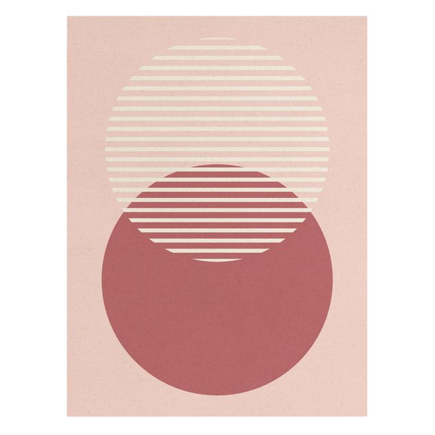 Canvas schilderijen - Goud Geometrical Shapes - Circles Pink