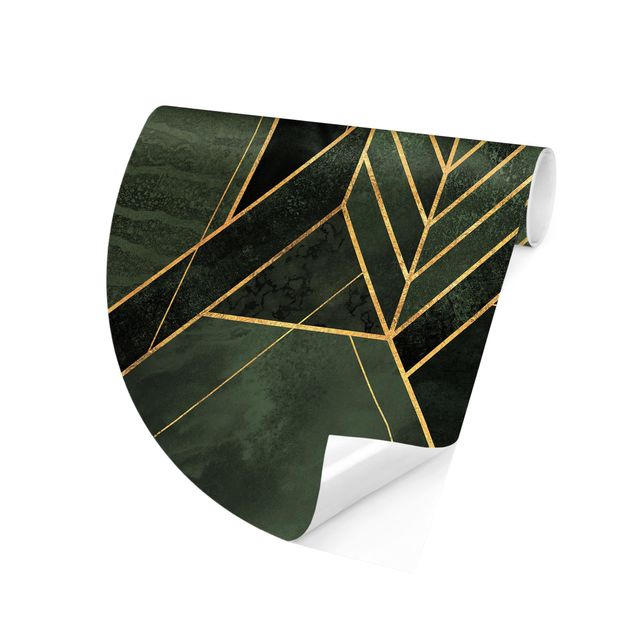 Behangcirkel Geometric Shapes Emerald Gold