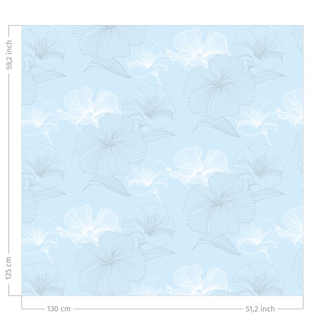 Bloemen gordijnen Geranium Pattern - Azure