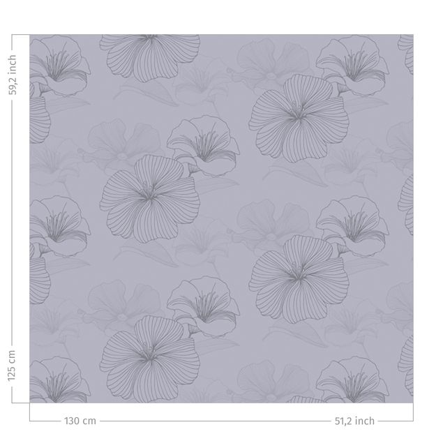 Bloemen gordijnen Geranium Pattern - Pastel Greyish Violet