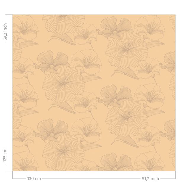 bloem gordijnen Geranium Pattern - Pastel Orange