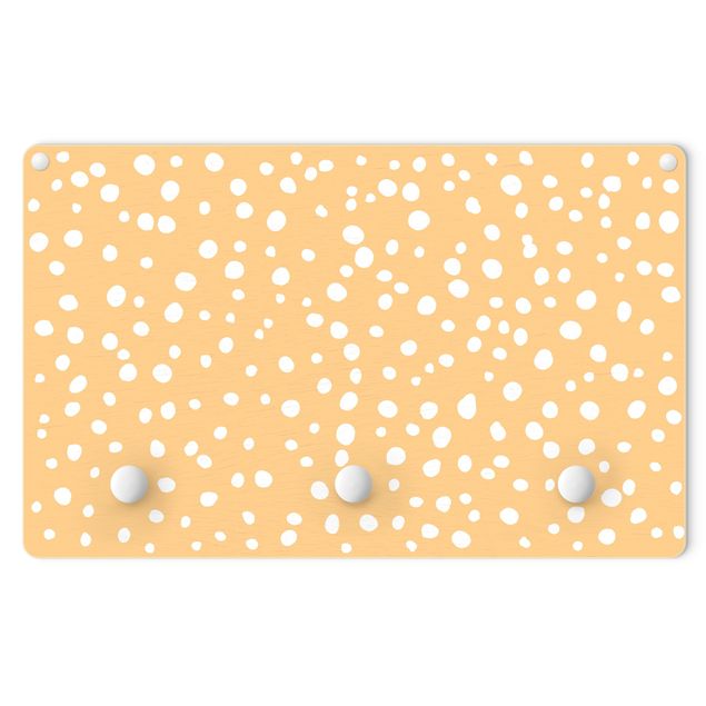 Wandkapstokken voor kinderen Drawn Little Dots On Apricot