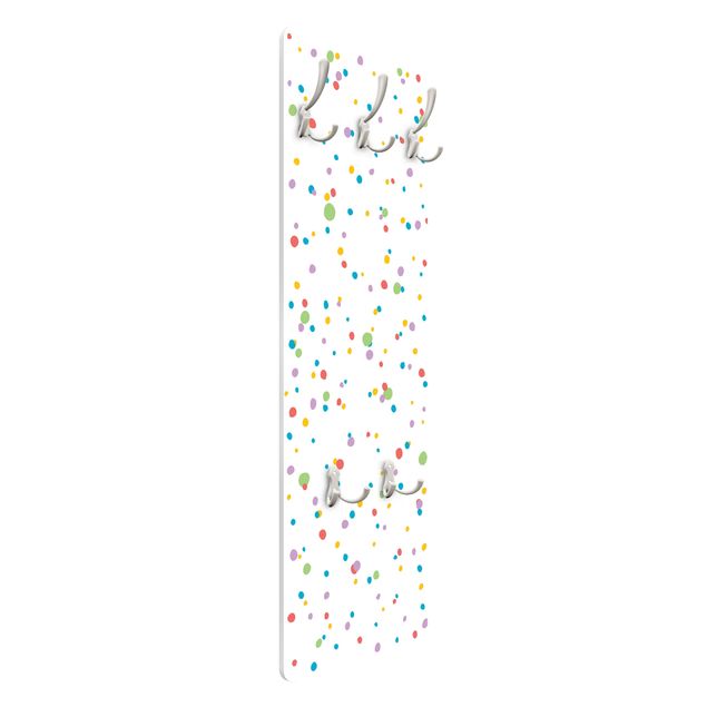 Wandkapstokken houten paneel Drawn Little Dots Colourful