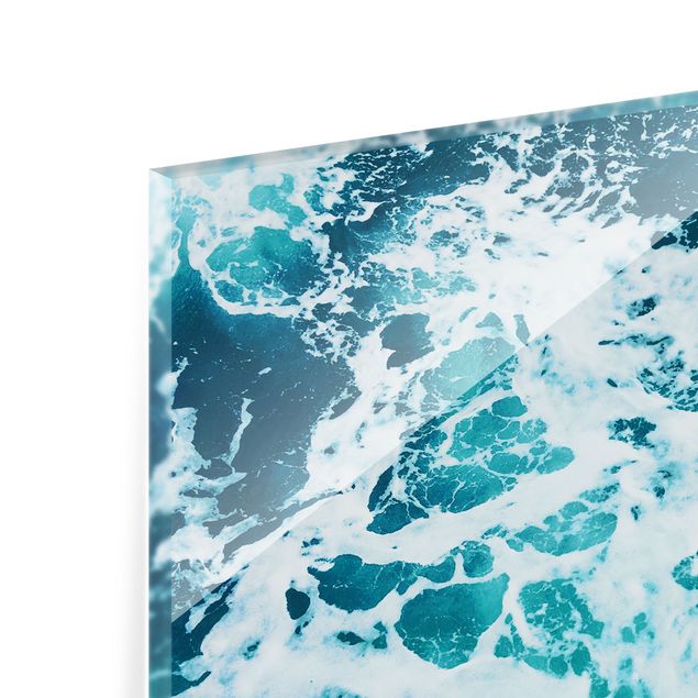 Glasschilderijen - Sea Foam On The High Seas