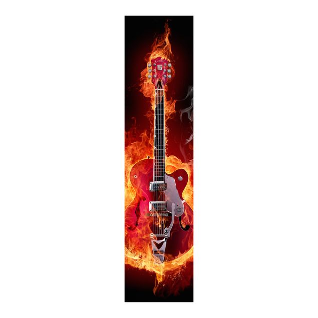 Schuifgordijnen Guitar In Flames