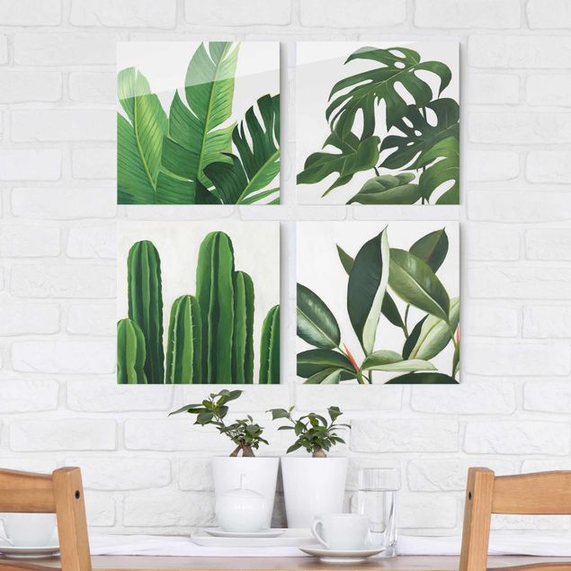 Glas Magnetboard Favorite Plants Tropical Set I