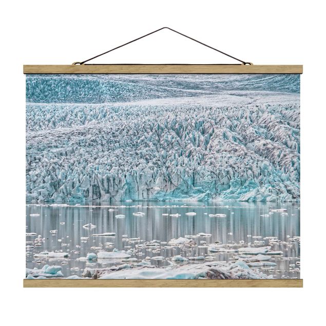 Stoffen schilderij met posterlijst Glacier On Iceland