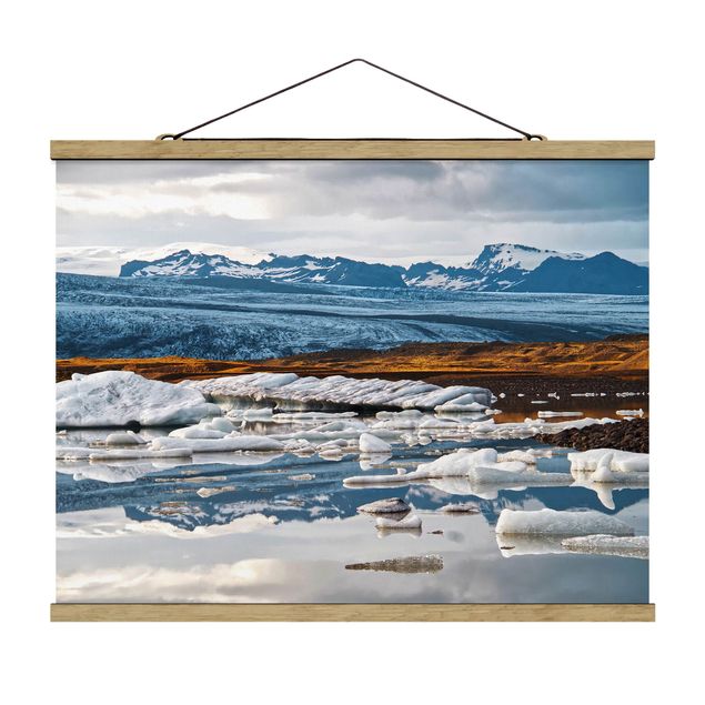 Stoffen schilderij met posterlijst Glacier Lagoon