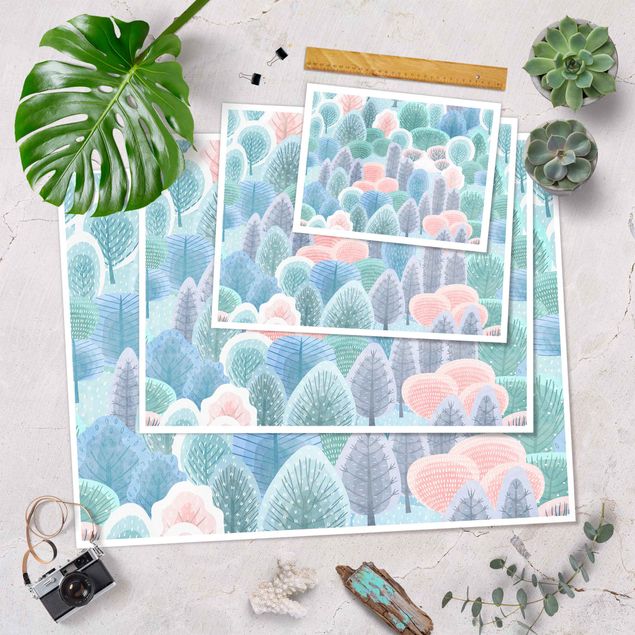 Posters Happy Forest In Pastel