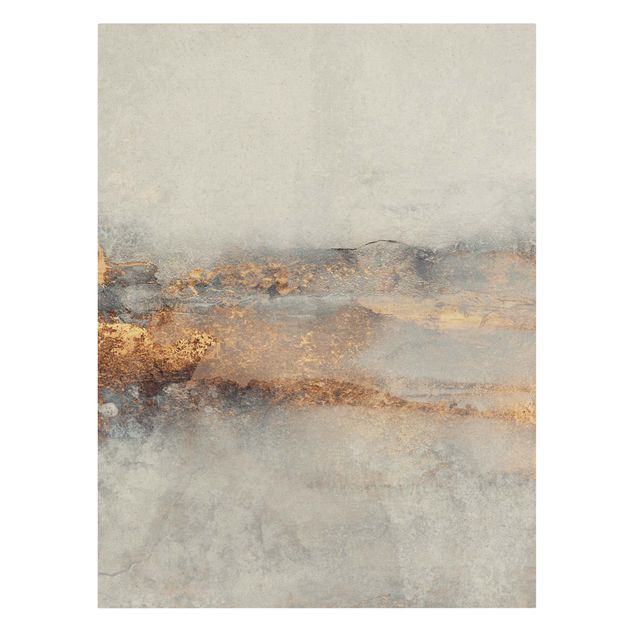Canvas schilderijen - Goud Gold Grey Fog