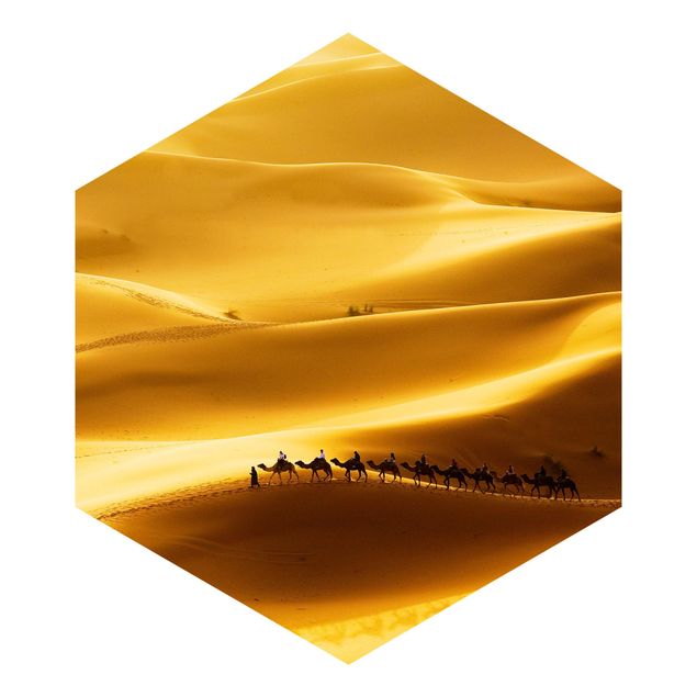 Hexagon Behang Golden Dunes