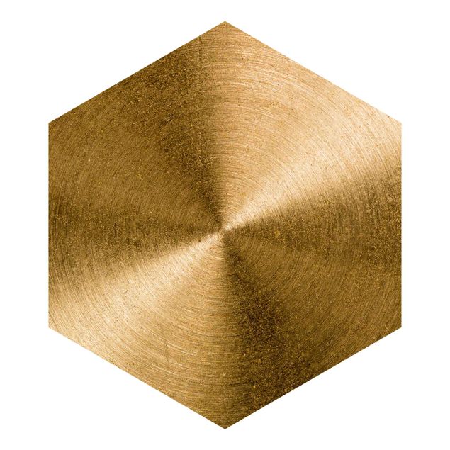 Hexagon Behang Golden Circle Brushed