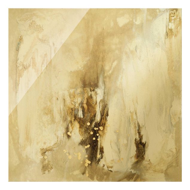 Glasschilderijen Golden Quicksand II