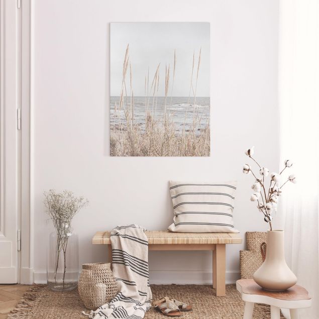 Canvas schilderijen - Grasses by the sea