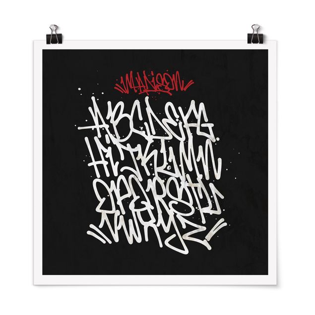 Poster - Graffiti Art Alphabet - Quadrat 1:1