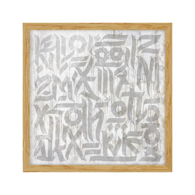 Bild mit Rahmen - Graffiti Art Calligraphy - Quadrat - 1:1