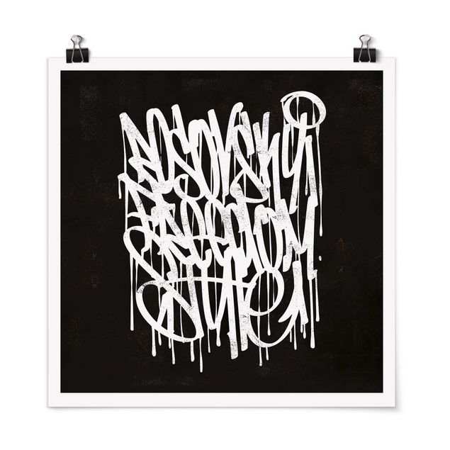 Poster - Graffiti Art Freedom Style - Quadrat 1:1