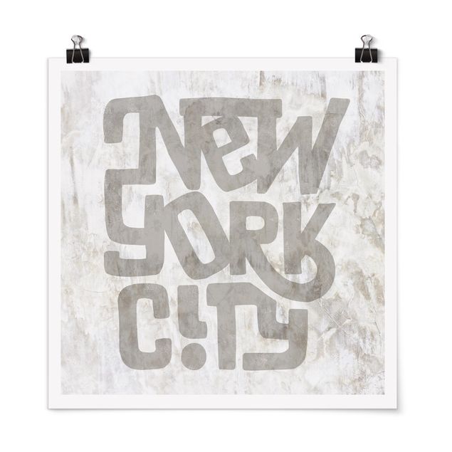 Poster - Graffiti Art Calligraphy New York City - Quadrat 1:1