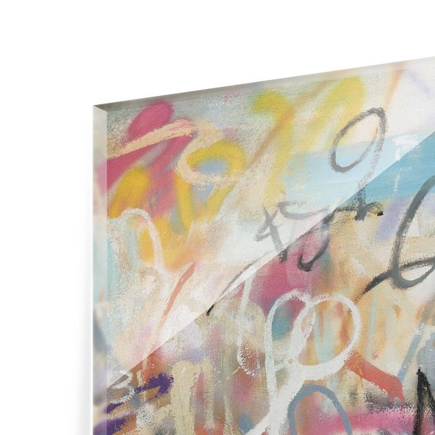 Glasschilderijen - Graffiti Freedom In Pastel