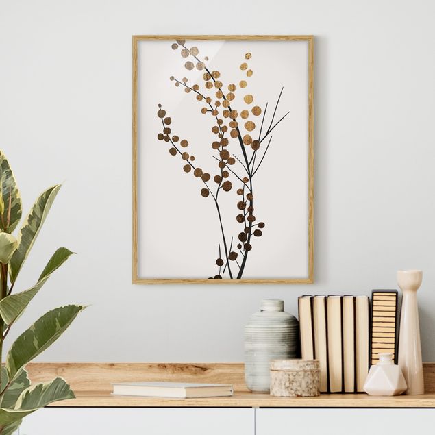 Ingelijste posters Graphical Plant World - Berries Gold