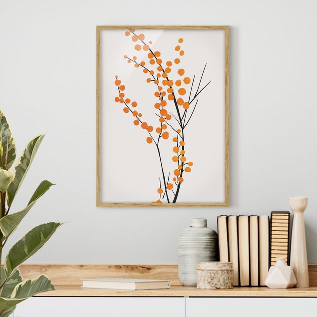 Ingelijste posters Graphical Plant World - Berries Orange