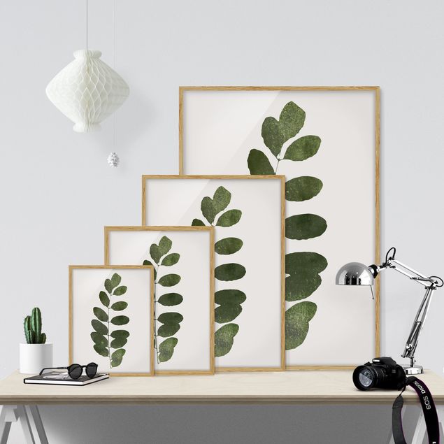 Ingelijste posters Graphical Plant World - Dark Green