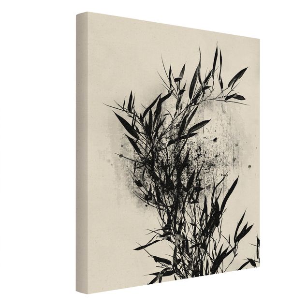 Canvas schilderijen - Goud Graphical Plant World - Black Bamboo