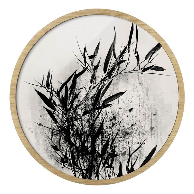 Rond schilderijen Mondo vegetale grafico - Bambú nero