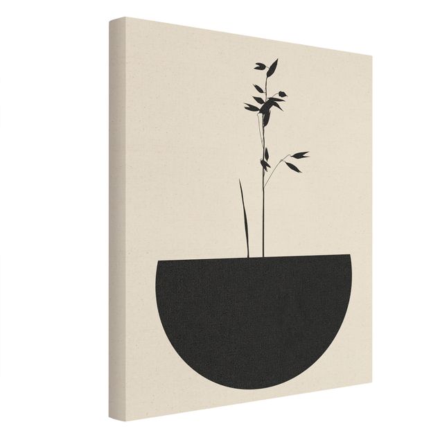 Canvas schilderijen - Goud Graphical Plant World - Delicate Shoot