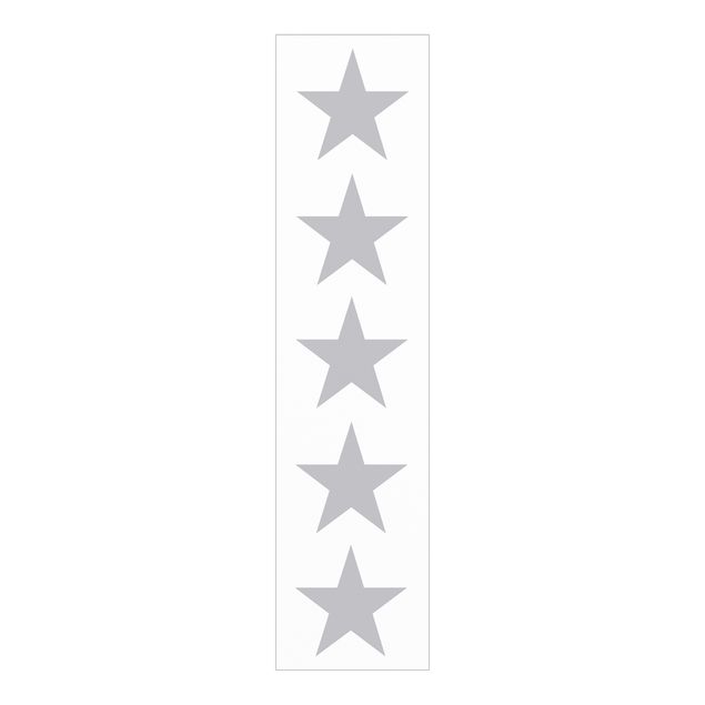Schuifgordijnen Large Grey Stars On White