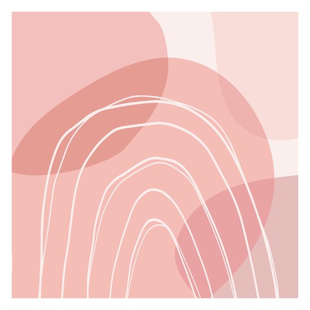 Fotobehang - Large Circular Shapes in a Rainbow - pink