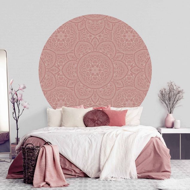 Behangcirkel Large Mandala Pattern In Antique Pink