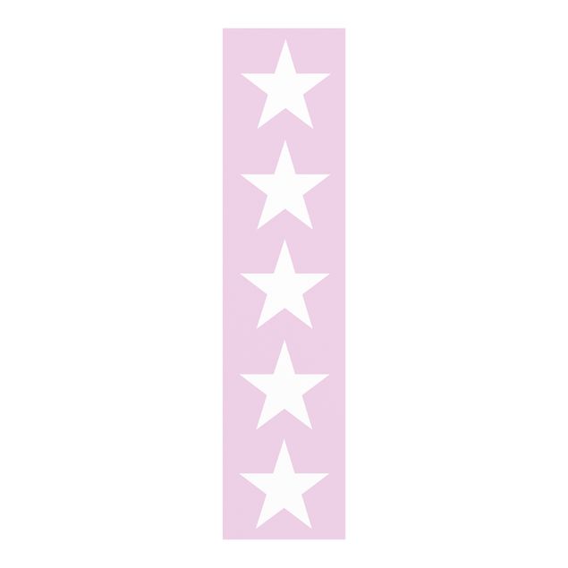Schuifgordijnen Big White Stars on Pink