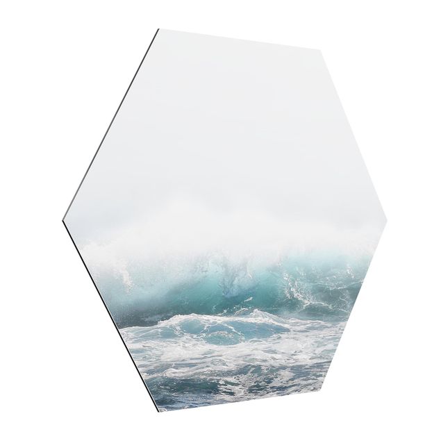 Hexagons Aluminium Dibond schilderijen Large Wave Hawaii