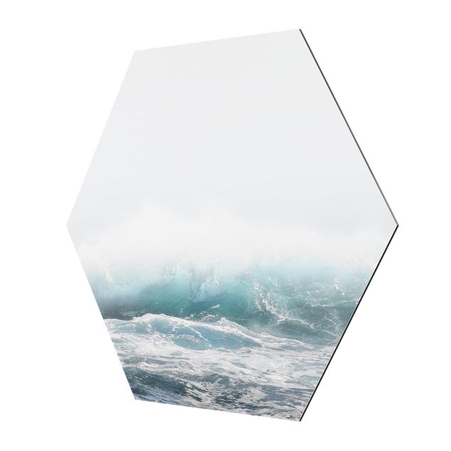 Hexagons Aluminium Dibond schilderijen Large Wave Hawaii