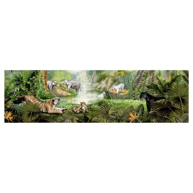 Keukenachterwanden - Big cats in the jungle oasis