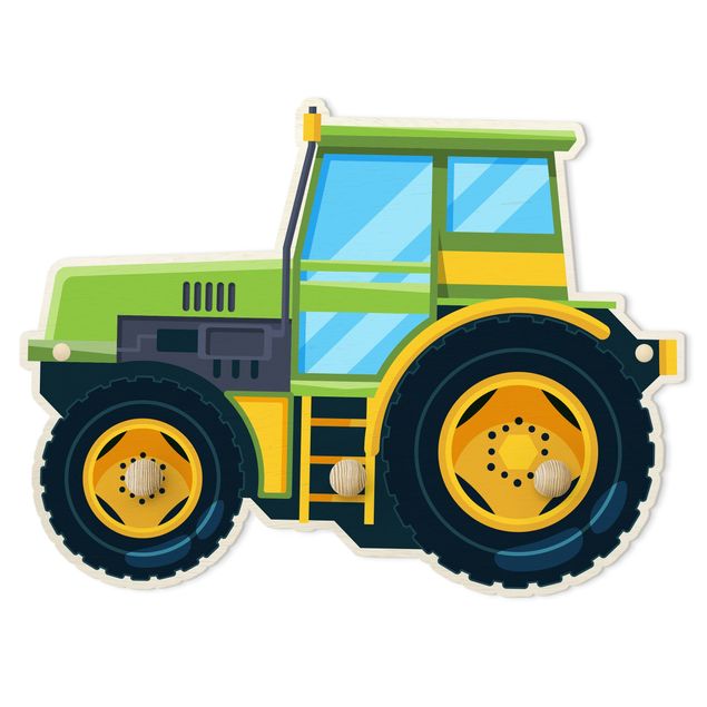 Wandkapstokken voor kinderen Green Tractor