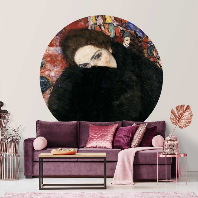 Behangcirkel Gustav Klimt - Lady With A Muff