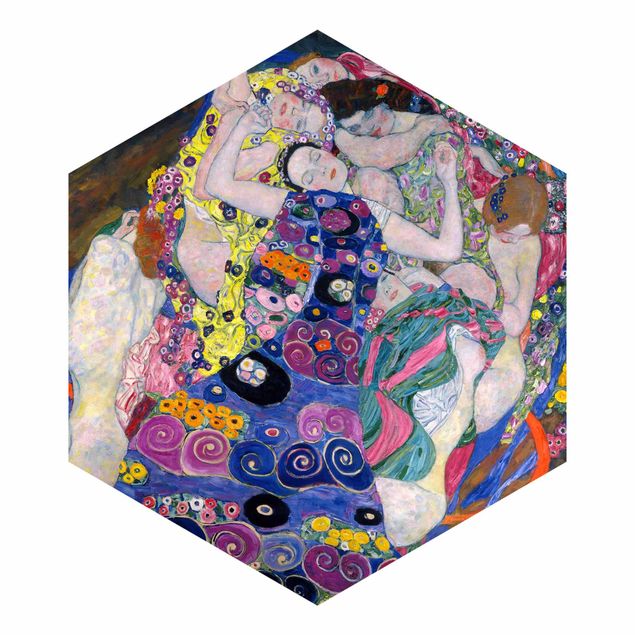 Hexagon Behang Gustav Klimt - The Virgin