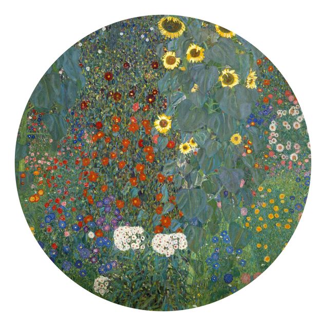Behangcirkel Gustav Klimt - Garden Sunflowers