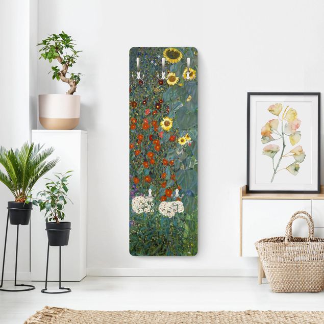 Wandkapstokken houten paneel Gustav Klimt - Garden Sunflowers