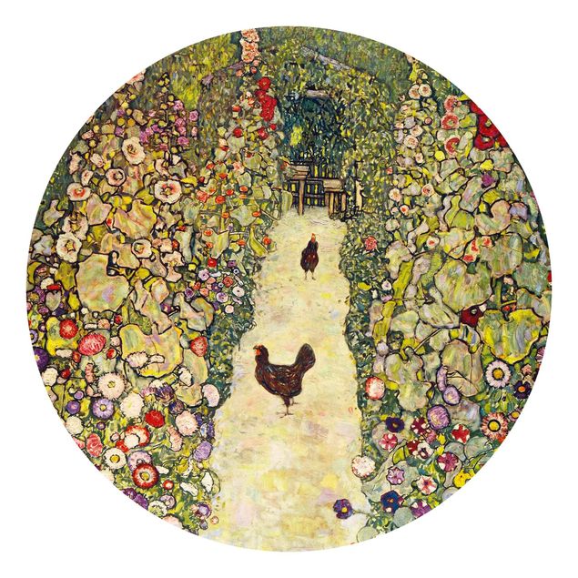 Behangcirkel Gustav Klimt - Garden Path with Hens