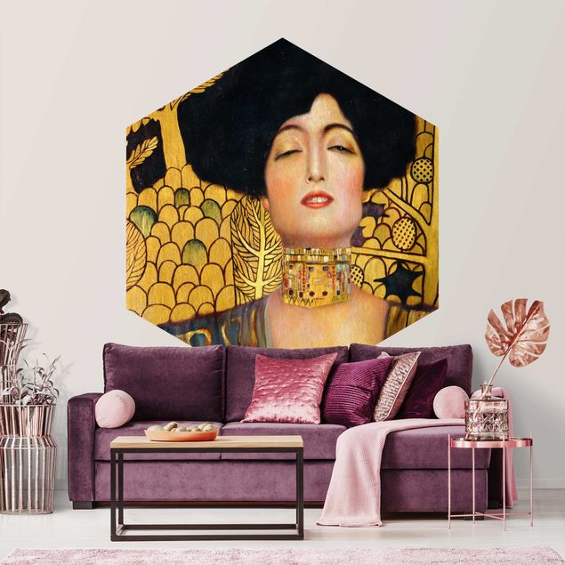 Hexagon Behang Gustav Klimt - Judith I