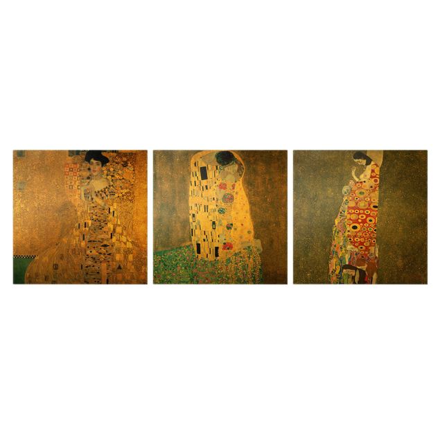 Canvas schilderijen - 3-delig Gustav Klimt - Portraits