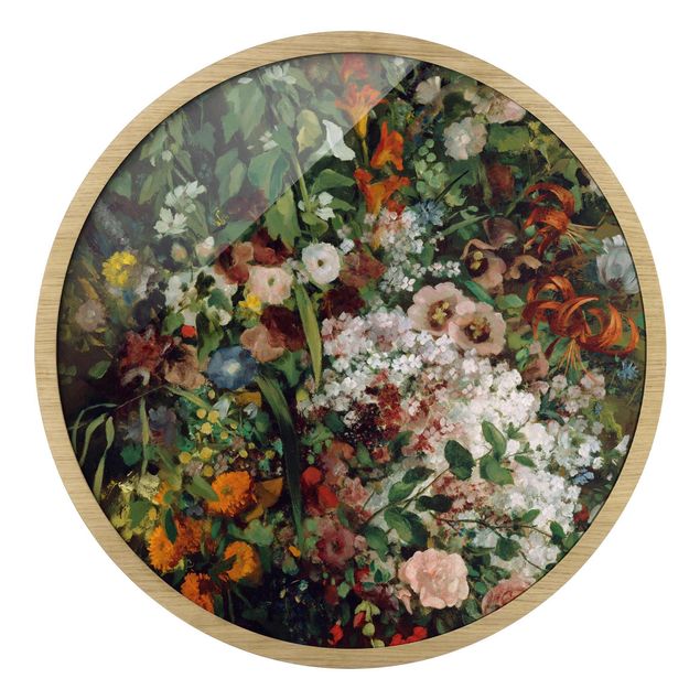 Rond schilderijen Gustave Courbet - Bouquet di fiori in un vaso