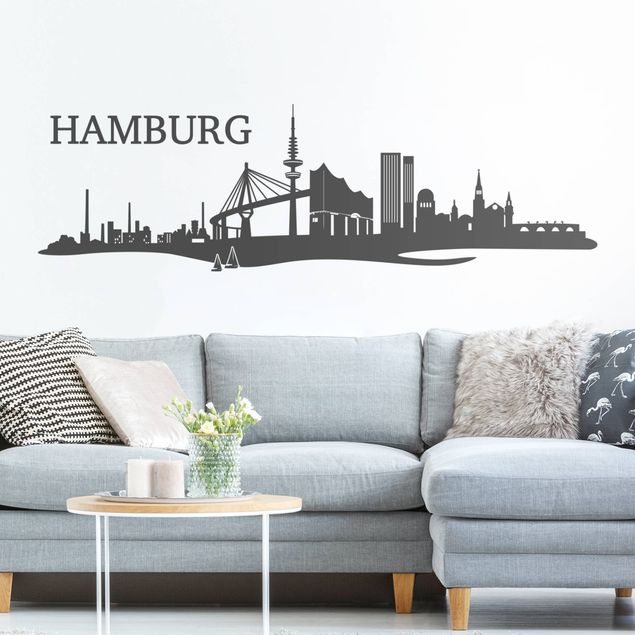 Muurstickers Skyline of Hamburg